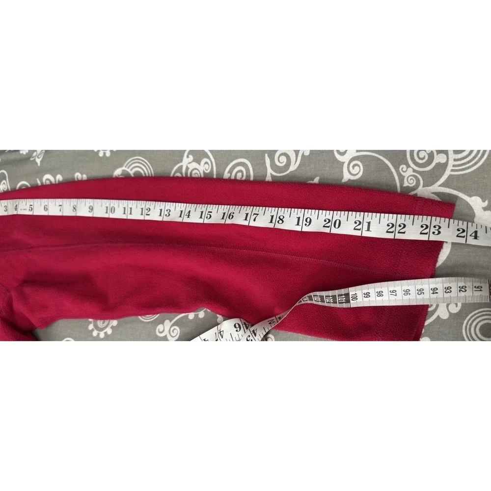 Patagonia Womens M 1/4 Zip Fleece Jacket Red Pink Outdoor Hiking Fall 2015
